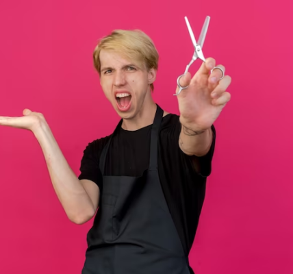 Woman getting a haircut to prevent split ends